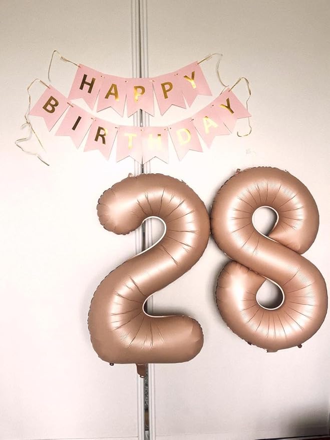 40 Inch Light Brown Large Number 4 Birthday Balloon, Giant Number Four 14 24 34 40 44 Balloons, Light Brown Foil Mylar Big Balloons for Anniversary Graduation Supplies Decorations