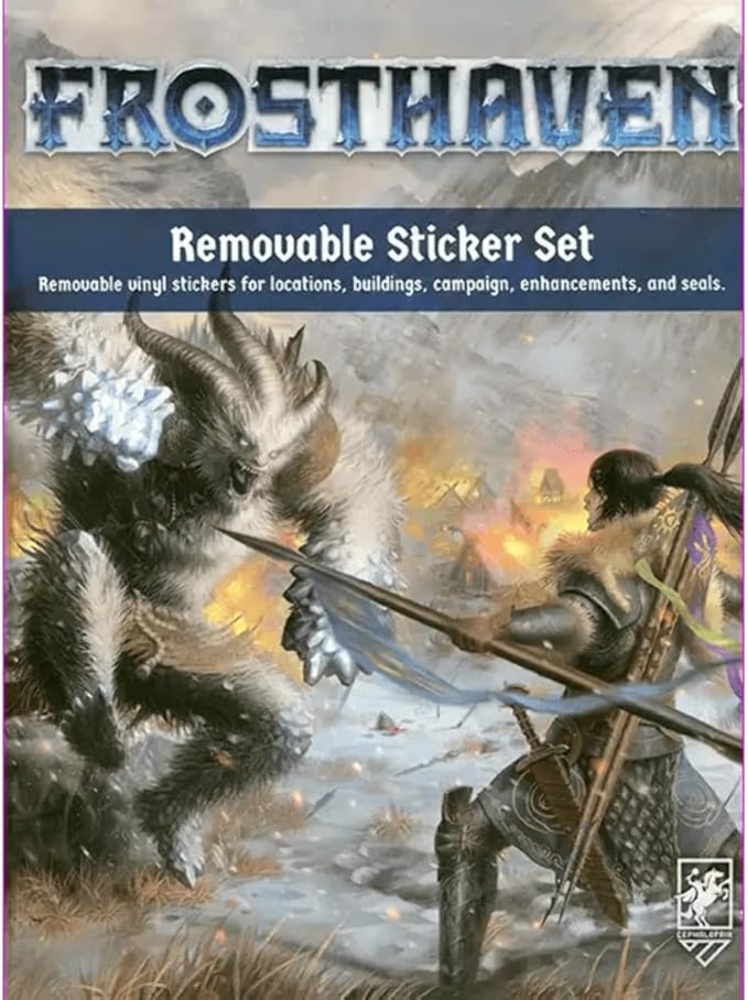 Cephalofair Games: Frosthaven: Removable Stickers - Vinyl Sticker Set to Use with Frosthaven, Board Game Accessory, Non-Transferring Adhesive