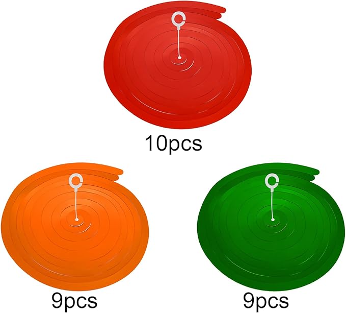 Colorful Ceiling Swirl Foil Decorations Hanging Plastic Streamer Themed Swirl Party for Christmas Graduation Celebration, Pack of 28 (Red, Green and Orange)