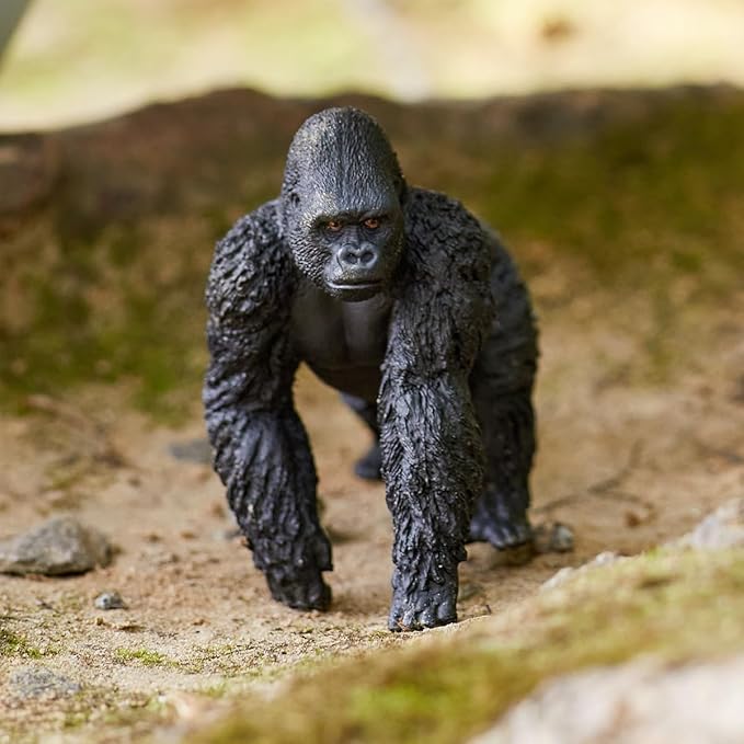 Schleich Wild Life Realistic Male Gorilla Animal Figurine - Authentic Detailed Wild Male Gorilla Toy for Boys and Girls Education Imagination and Play, Highly Durable Gift for Kids Ages 3+