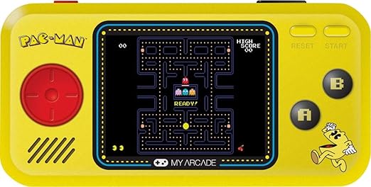 My Arcade Pocket Player Handheld Game Console Pac-Man, Pac-Panic, Pac-Mania, Collectible, Full Color Display, Speaker, Volume Controls, Headphone Jack, Battery or Micro USB Powered - Electronic Games