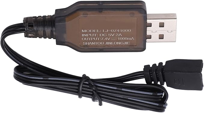 Fydun RC Car Battery Charger, 1 16 7 4V 1000mA Lipo USB Remote App Controlled Vehicle Parts Charging Cable for Control Smart IC Technology with Overload Defence