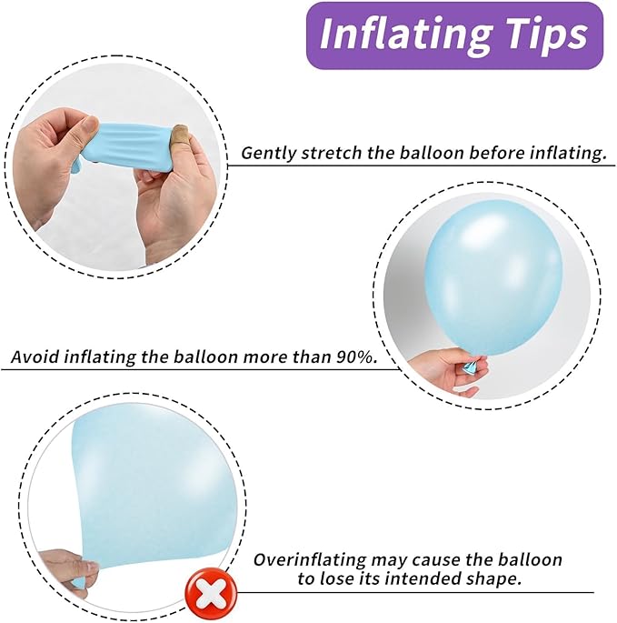Paready Frozen Balloons Set, 50Pcs Purple Blue Snow Print, 12 Inch Metallic Pearl Light Purple Blue White for Winter Theme Frozen Birthday Party Decorations