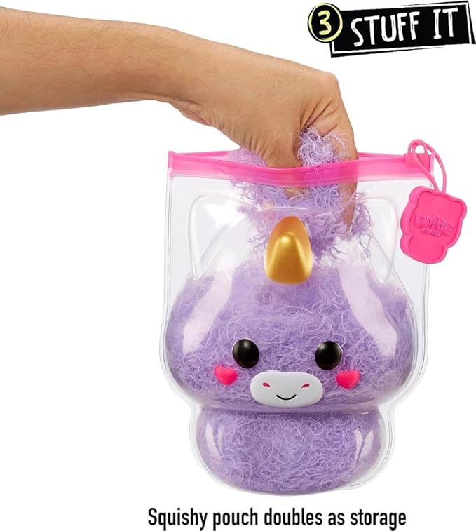 Fluffie Stuffiez Unicorn Small Collectible Feature Plush - Surprise Reveal Unboxing with Huggable ASMR Fidget DIY Fur Pulling, Ultra Soft Fluff