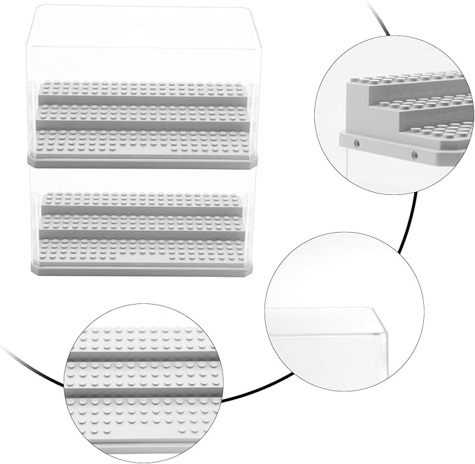 Acrylic Minifigure Display Case Stackable Action Figures Blocks Display Box, Clear Dustproof Display Case Box for Lego Lovers