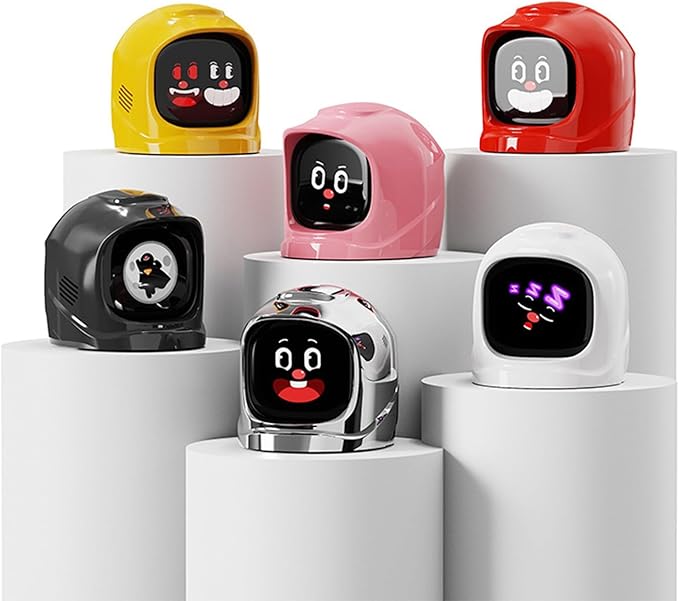 Smart Car Robot Dashboard AI Emotional Expression Dash Companion with 60 Cute Animated Expression Personalized Interior Style Center Console Decoration for All Cars, Interactive Driving Fun Gift(pink)