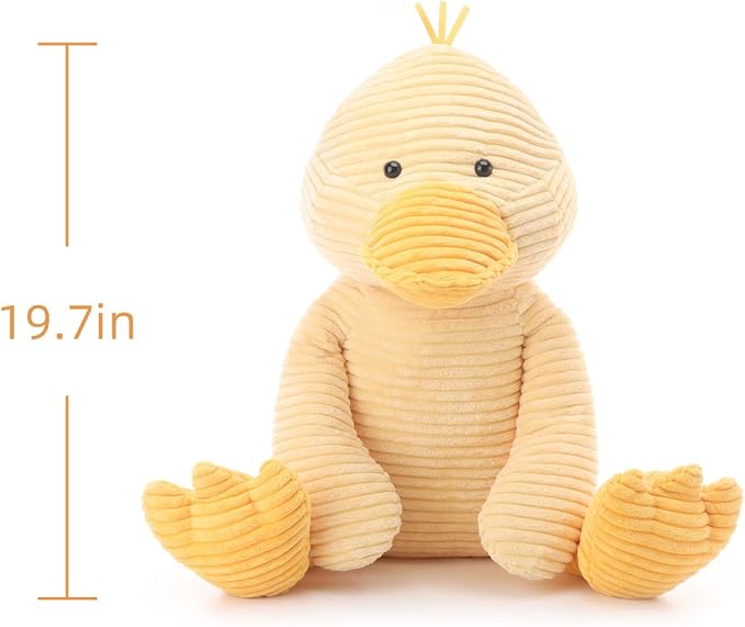 Apricot Lamb Corduroy Duck Stuffed Animals for Kids, Soft Cute Plush Toys for Baby Girl and Boy, 19.7 Inches