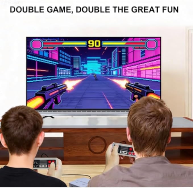 Retro Game Console with 300+ Classic Games - Includes 2 Controllers & AV Cable