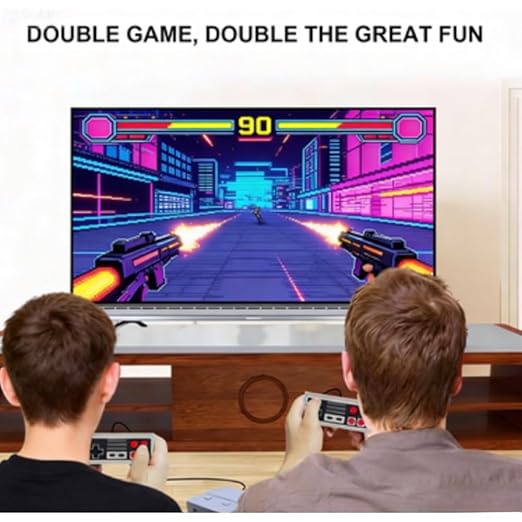 Retro Gaming Console with 300+ Classic Games & 2 Wired Controllers for Family Fun