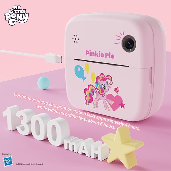 My Little Pony Rainbow Series Children Print Camera, Toddler Camera Toy, Kids Camera Instant Print, MLP Gifts for Childern Age 6-12,Twilight Sparkle