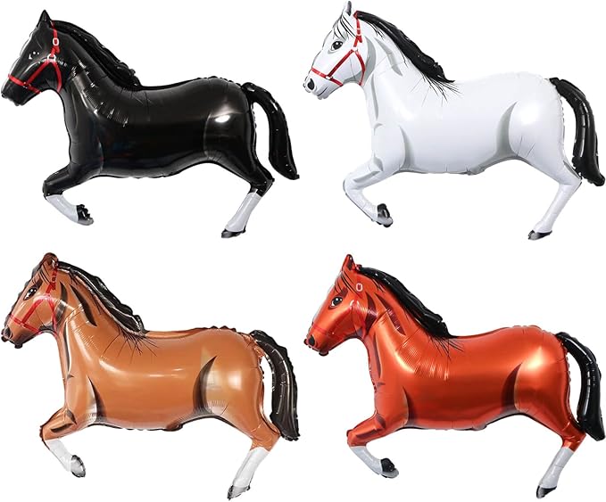4 Pack Giant Horse Balloons - Horse Themed Party Decorations