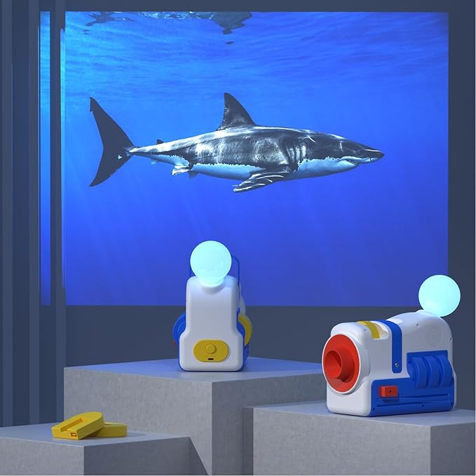 Story Projector for Kids, Story Dream Machine Book Projector with 4 Science Themes, Earth, Ocean, Dinosaurs & Space, Audio Play, Night Light, 9 Dream Music, Educational Bedtime Storytelling Toy