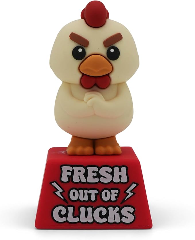Miniature Desk Figurine – Cute & Quirky Office Decor for Desk, Shelf, or Workspace – Fun Tiny Collectible Statue for Adults, Coworkers, or Home Office Gift-Out of Clucks
