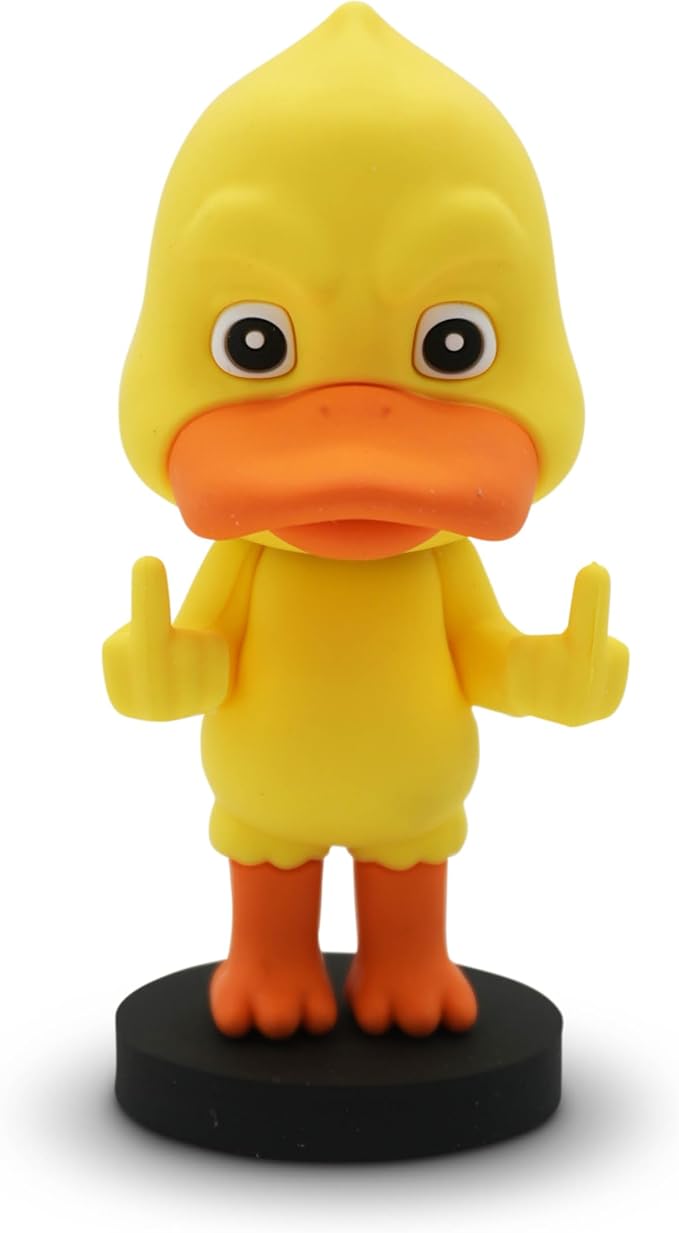 Mini Bobblehead – Middle Finger Duck, Funny Desk Toy, Novelty Collectible Gift