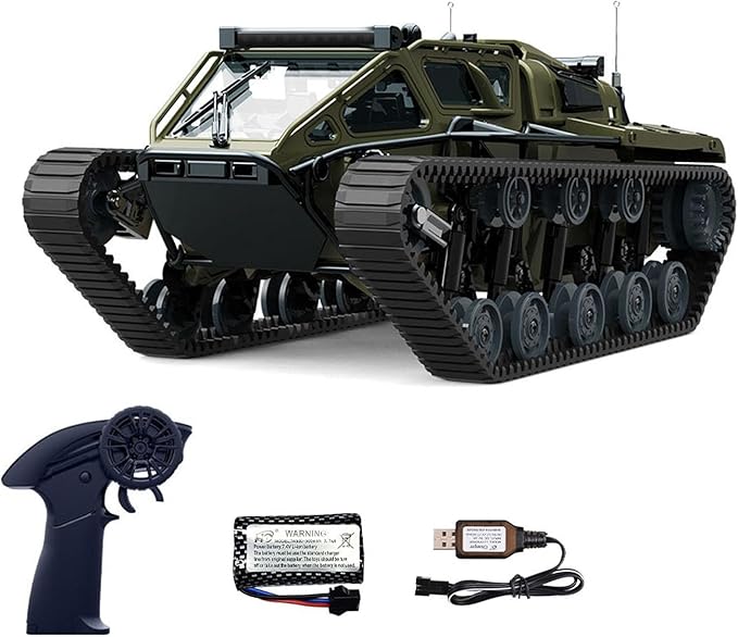 1/18 2.4G RC Tracked Off Road Vehicle C8812 Wireless Remote Drifting Car 360 Rotation LED Lights Battery Dual Motor RTR Model Hobby Grade Model for Adult Hobby(Green)