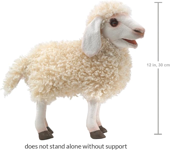 Folkmanis Woolly Sheep Hand Puppet, Cream; White, 1 ea