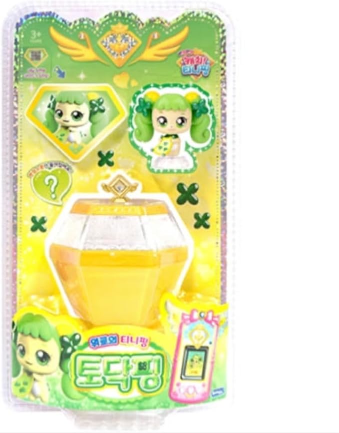 Catch Teenieping Cute Figure Cube with Accessories and Stickers – Transformable Collectible Toy with QR Medal and Display Stand (Patping 토닥핑)