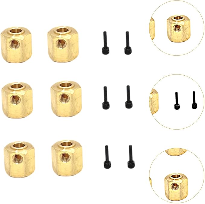 RC Car Wheel Hexes Remote Control Car Widened Combiner Remote Controlled Vehicles Accessories, Replacement Drive Adapter, 6x6 No Output Shaft