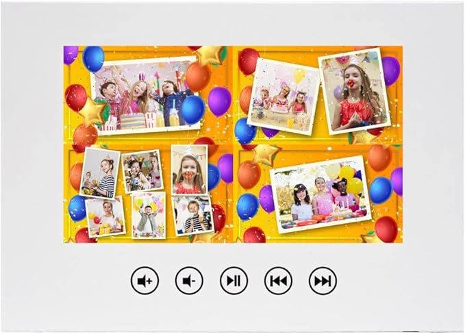 Custom Animated Video Greeting Card for Children – Personalized Slideshow Birthday Gift – 7” Display, 8GB Storage, USB Rechargeable, LCD Screen Digital Keepsake