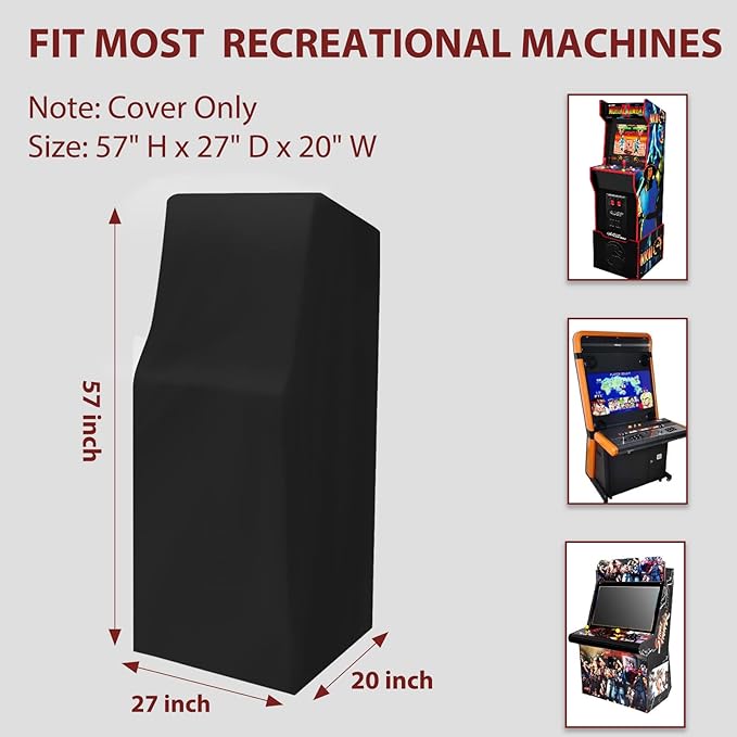 Game Machine Cover Waterproof & Dust-Proof Retro Home Arcade Machine Cover Electronic Game Cover Black