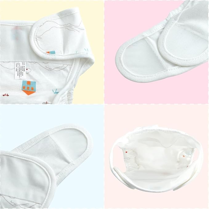 JIZHI 4 Pcs Reborn Baby Doll Diapers Reusable for 17-24 Inch Babydolls, Dolls Underwear Washable Dolls Diapers with Cute Patterns for Lifelike Reborn Baby Doll Accessories
