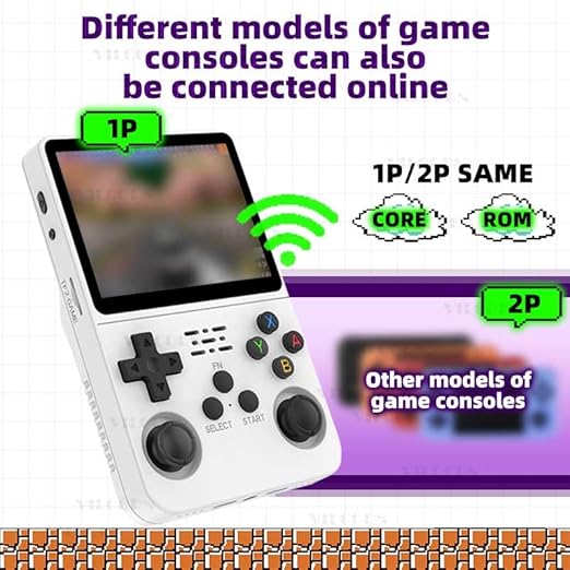 VILCORN 256G R36S Retro Handheld Game Console 50+Simulators 3.5 Inch Screen Portable Gaming Handheld Player Support Arkos Linxu System & One-Click Boost (black)