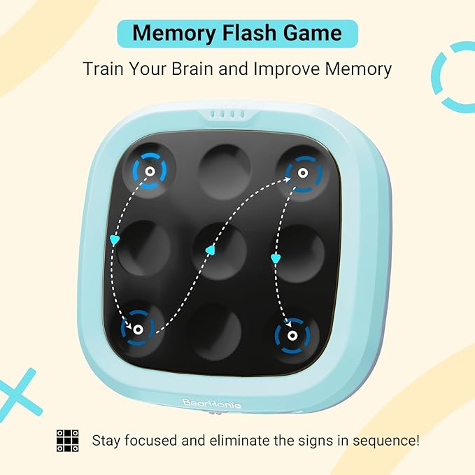 Electronic Tic Tac Toe Game Portable Travel Games for Car Ride, Educational and Memory Growth Toys Gift Idea for Kids and Adults , Top-Blue + Bottom-Purple