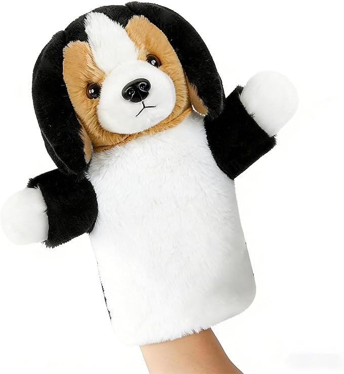 Hand Puppet for Kids Toddlers Plush Dog Won’t Shed Animal Toy for Role Play Storytelling Preschool Classroom Educational Birthday Beagle