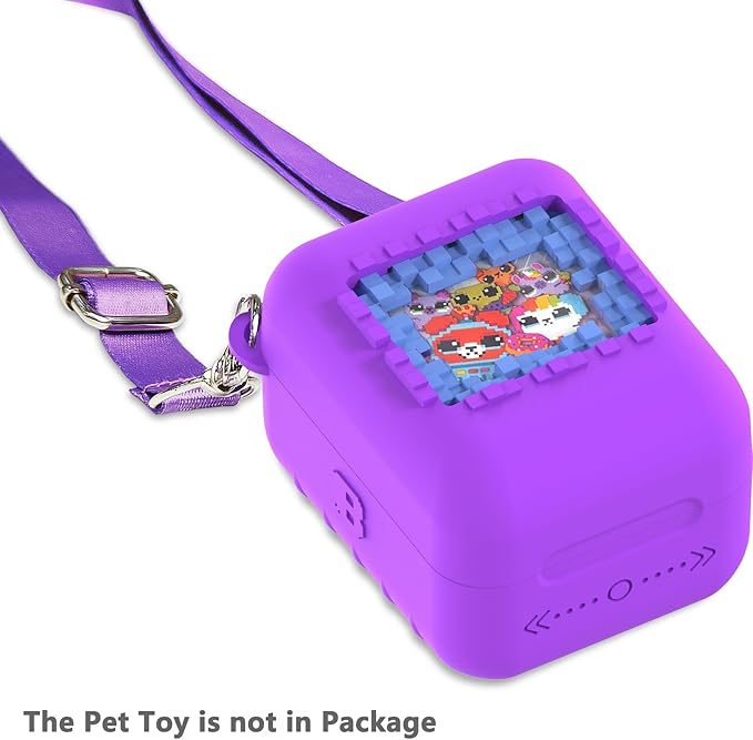 Silicone Case for Bitzee Original Interactive Toy Digital Pet with 15 Animals, Protective Skin Cover for Bitzee Original Virtual Electronic Digital Pet Accessories (Purple Case)