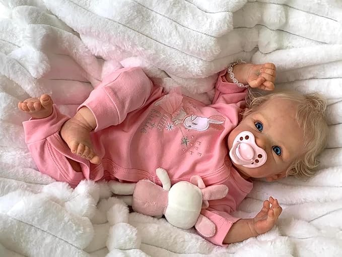 Anano Reborn Baby Dolls Silicone Full Body-18 in Realistic Baby Doll Newborn Girl, Full Silicone Babys Doll Lifelike, Real Life Babys Reborn Dolls Washable with Accessories