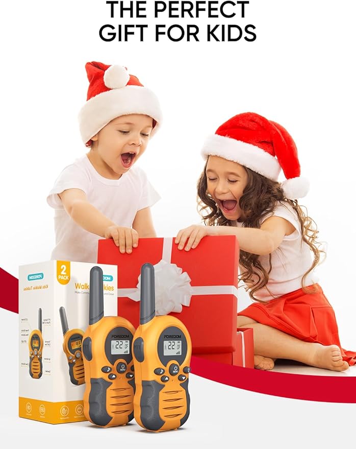 FOREDOM Rechargeable Walkie Talkies for Kids Walkie Talkies Long Range for Boy & Girl Age 3 to 12 Year Old Birthday Toys - 2 Pack