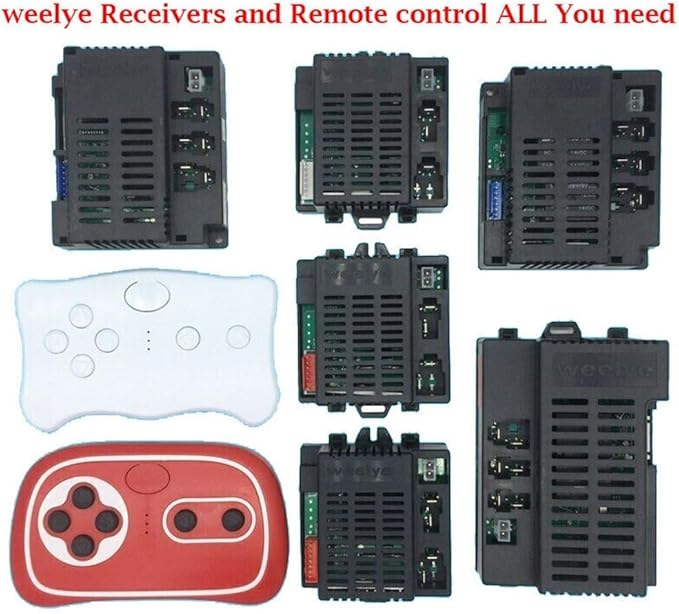 2.4G RC Remote Control Receiver 6V 12V 24V Electric Motor Controller Compatible for Children Electric Toy Car with Battery Installation Instructions(weelye RC)