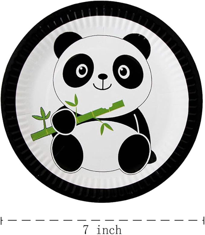 Panda Party Supplies, 20 plates, 20 napkins and 1 tablecloth