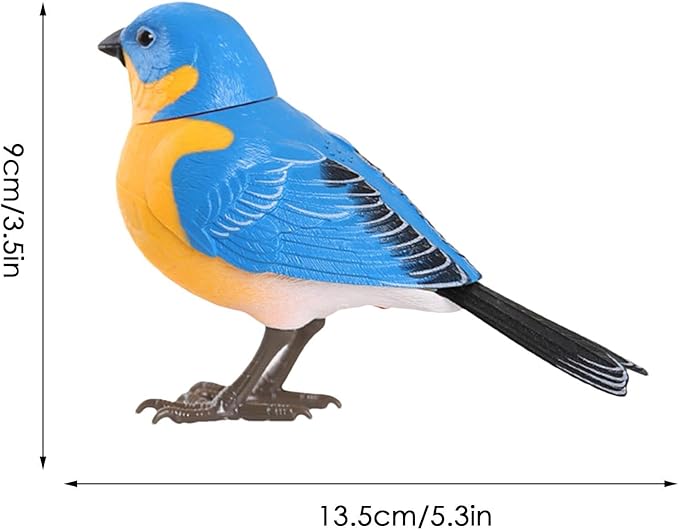 Robot Bird, Electric Singing Toy, Simulate Chirping, Battery Operated Realistic Birds for Home Decoration, Light & Voice Control