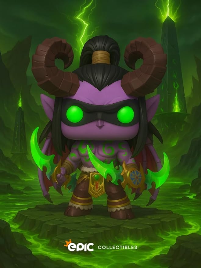 Pop Games: World of Warcraft - Illidan with Warglaive of Azzinoth Vinyl Figure Included with Box Protector Compatible for Funko