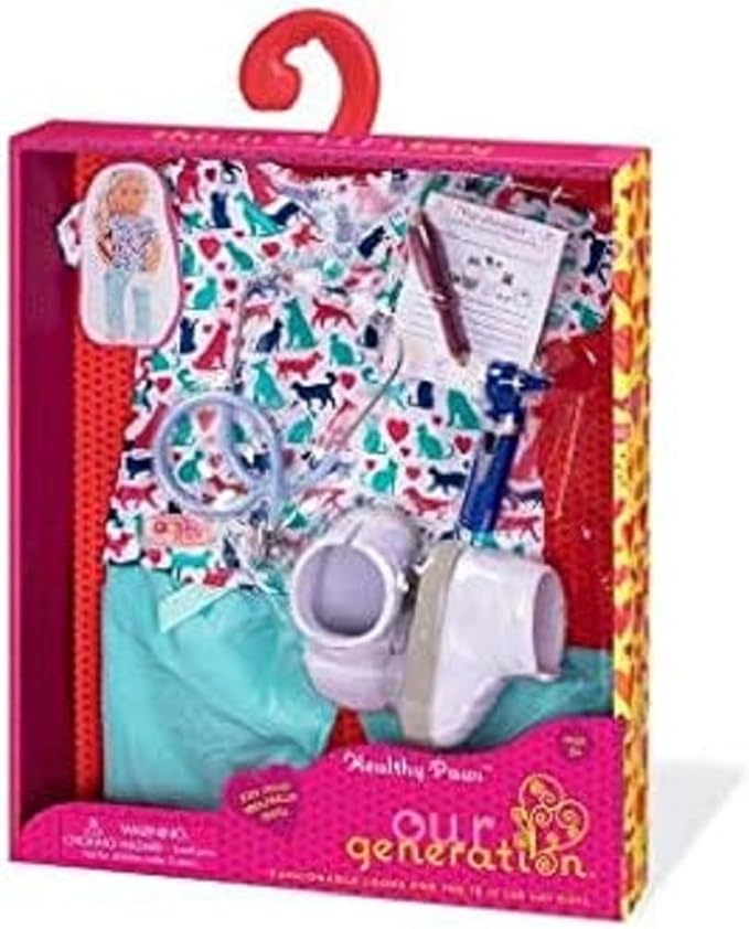 Our Generation-Healthy Paws Vet Uniform- Outfit and Accessories for 18" Dolls- Ages 3 Years & Up