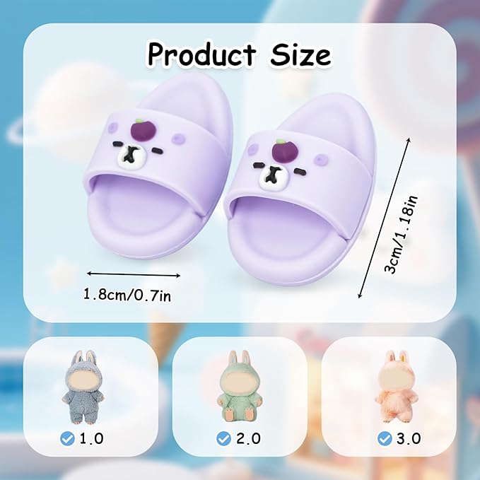 Summer Sandals for Dolls Open Toe Slippers, Cute Accessories Easter Gifts for Photography, Display & Collectors Age Limit 15+ Easter Gifts（Purple）