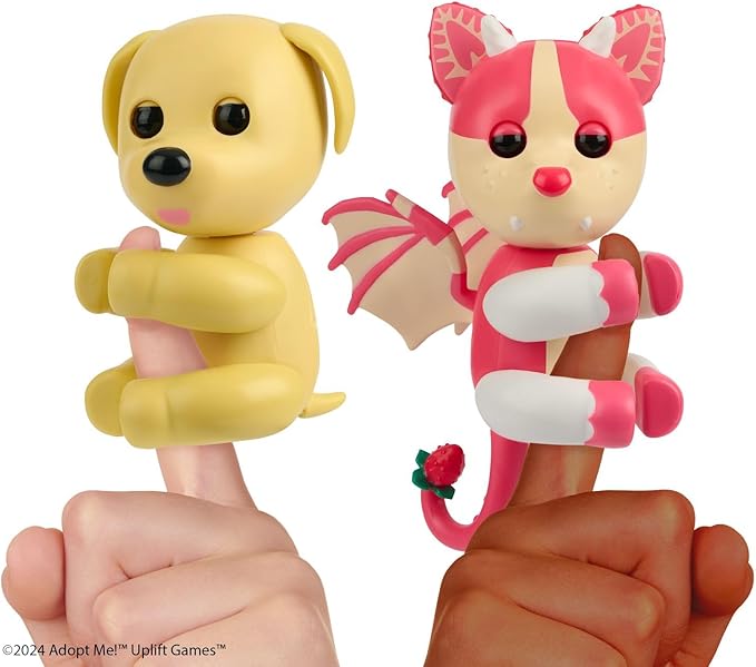 Adopt Me! x Fingerlings, Adopt Me! Strawberry Shortcake Bat Dragon, Legendary Interactive Pet with 40+ Sounds & Reactions (Ages 5+)