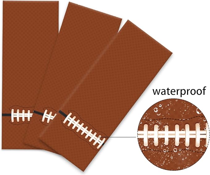 3PCS Football Tablecloths Football Birthday Plastic Table Cloth Party Decorations Football Disposable Table Covers Touchdown Game Day for Rectangle Tables Sports Party Supplies, 54 X 108 Inches