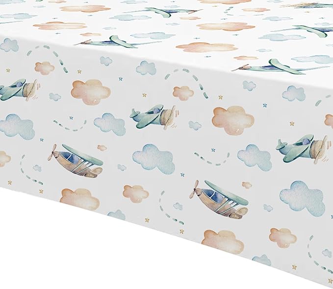 Airplane Party Decorations Tablecloth for Baby Shower Birthday - Disposable Airplane Birthday Party Supplies Tablecover - 3 Pack (54in x 108in)