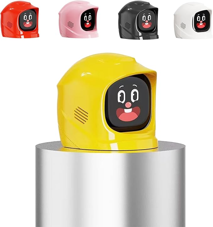 Smart Car Robot Dashboard AI Emotional Expression Dash Companion with 60 Cute Animated Expression Personalized Interior Style Center Console Decoration for Cars Interactive Driving Fun Gift(yellow)