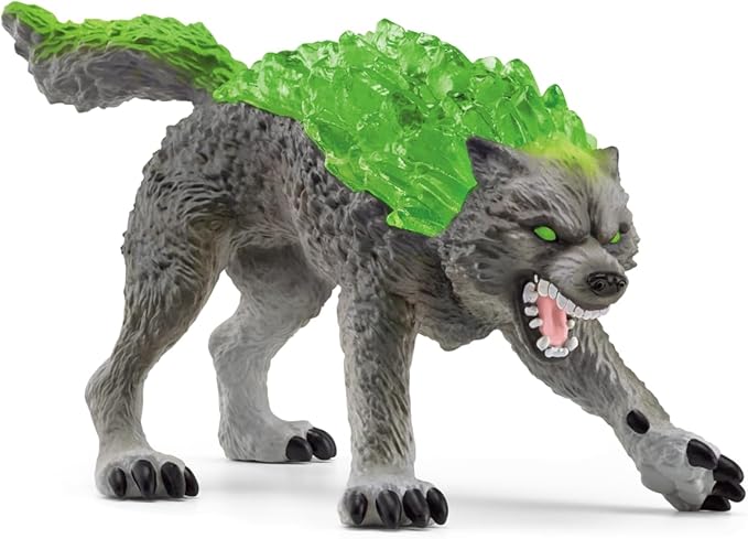 Schleich Eldrador Creatures - 6" Stone Wolf Figurine - Fun Fantasy Animal Figure for Imaginative Play for Boys and Girls - Durable Rock Beast Toy - Cool Monster Toys for Kids Ages 7+ | 70153
