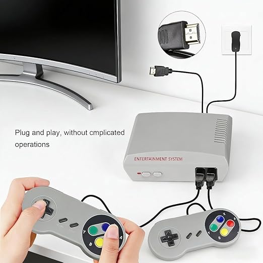 TV Retro Game Console with 300+ Classic Games Plug & Play Entertainment System with Dual Wired Controllers Ideal for Family and Friends