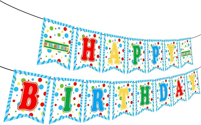 Friend Birthday Banner for Street Theme Party Supplies Colorful Happy Birthday Hanging Decorations Banner