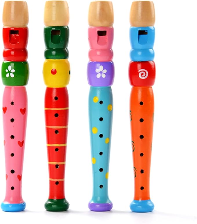 Small Wooden Recorders Flute Colorful Piccolo Early Education Music Sound Toys Learning Musical Instrument Piccolo