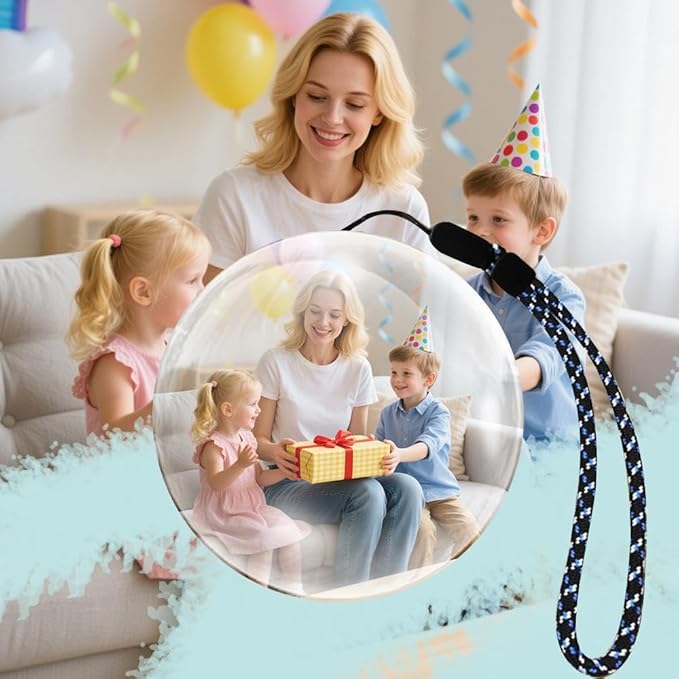 2.7" Crystal Ball, Video Play Electronic Ball, WiFi Connected Round 3D Orb Memory Balls Playing Videos and Pictures DIY Xmas New Year Gift 48GB for Anniversary Birthday Electronic Photo Albums(Black)