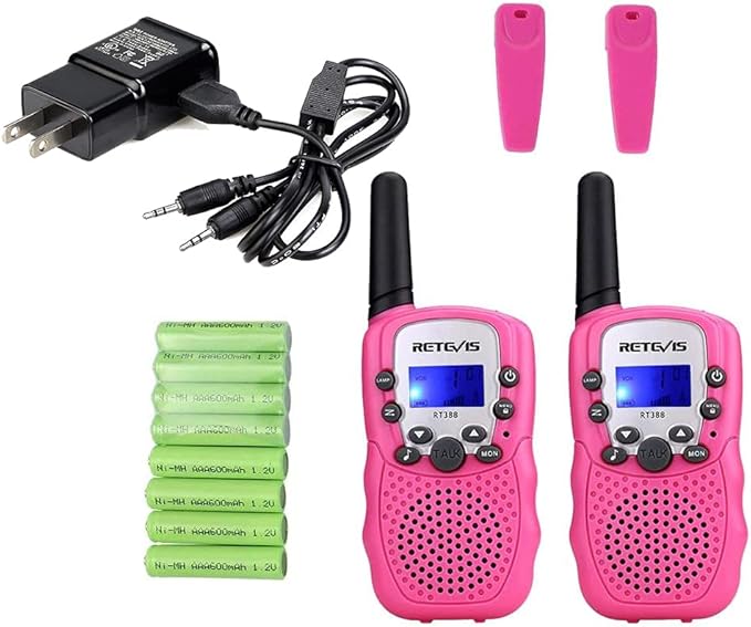 Retevis RT628 Walkie Talkies for Kids Bundle with RT388 Kids Walkie Talkies Rechargeable, 2 Way Radio Long Range, Girls Toy for Camping