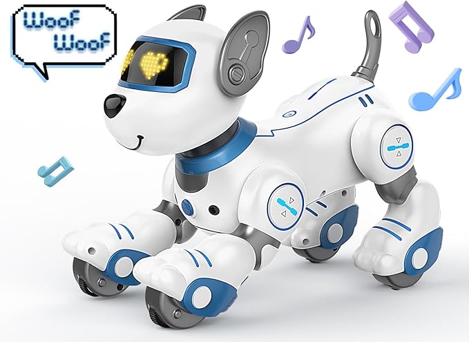 Robot Dog Toy for Kids 3-12: Remote Control Interactive Robot Puppy with Touch & Follow, Programmable Tricks, Dancing & Walking, Birthday Gift for Smart Boys & Girls