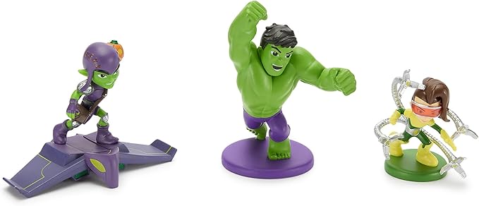 Disney Store Official Spidey and His Amazing Friends Figure Set – 7 Fully Sculpted Disney Figures Including Spidey, Spin, Ghost Spider & More in Double-Tiered Box with Scenic Backgrounds