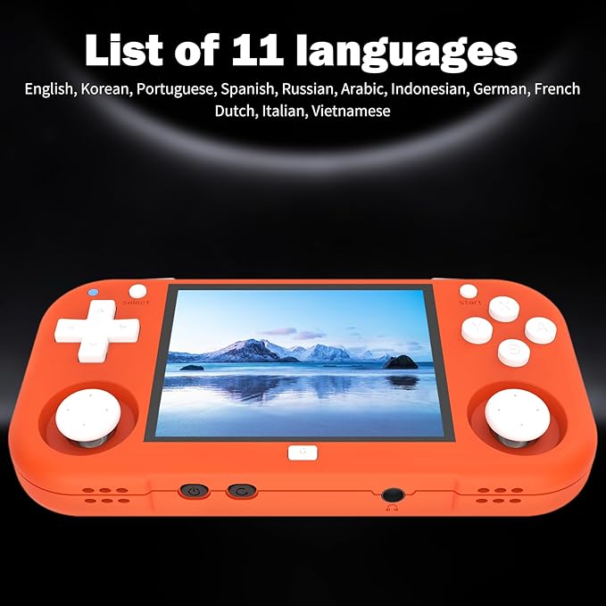 XU MINI M Retro Handheld Game Consoles, 2.8 inch IPS Screen, Built-in 64G TF Card, with 2600 mAh Battery Life 6 Hours with Case Orange